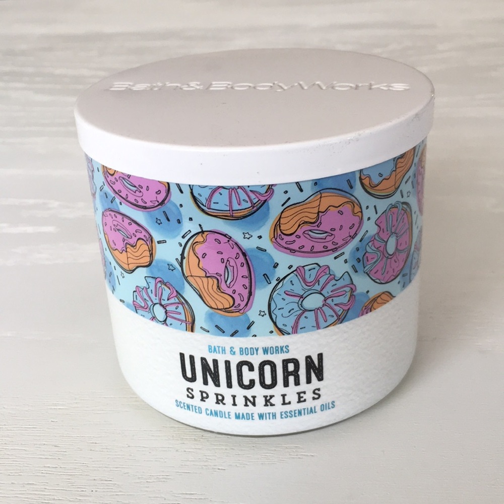 Bath & Body Works 3 Wick Candle Unicorn Sprinkles
